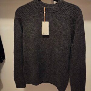 Nwt Quince 100% Mongolian Cashmere Fisherman Crewneck Sweater Charcoal Size Smal